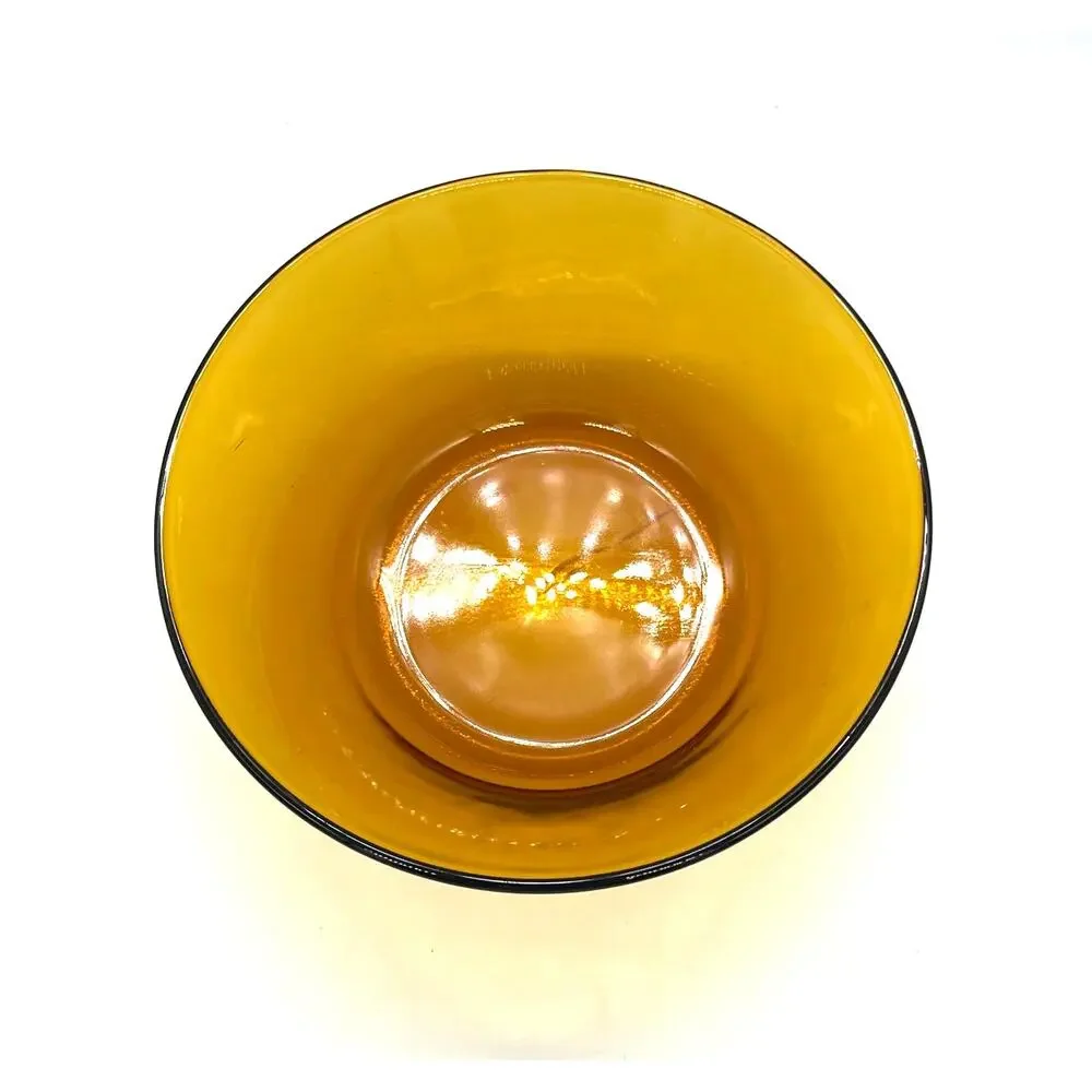 Vintage Kig Indonesia Amber Glass Cereal Bowl 6 3/8